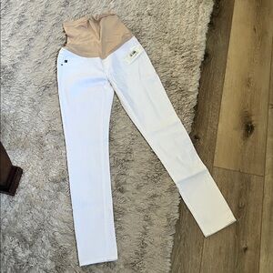 NWT. Adriano Goldschmied, Small Maternity White Jeans, ADORABLE